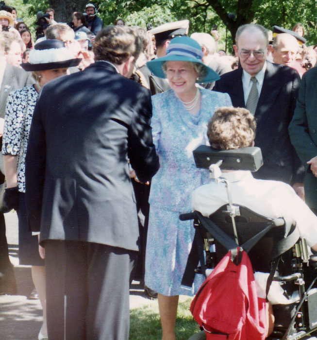 A beautiful royal smile. John and Jesse Davidson meet Her Majesty, Queen Elizabeth II.