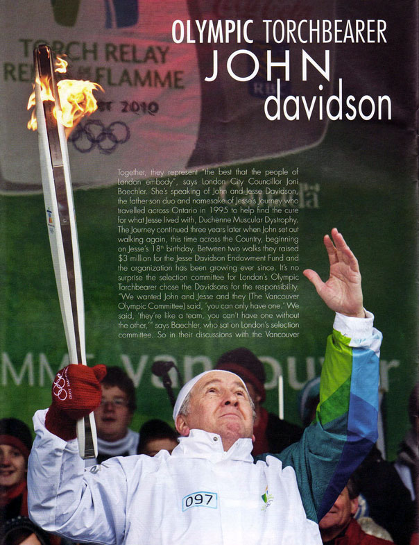 Christmas Eve with the Olympic Torch in 2009. Carrying the flame for Jesse.