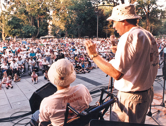 John and Jesse in 1995. The more passionate you are, the more people will listen.